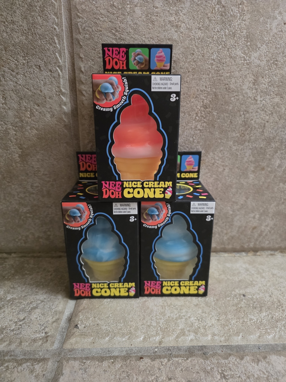 Nice Cream Cone Stress Toy - Pink & Blue